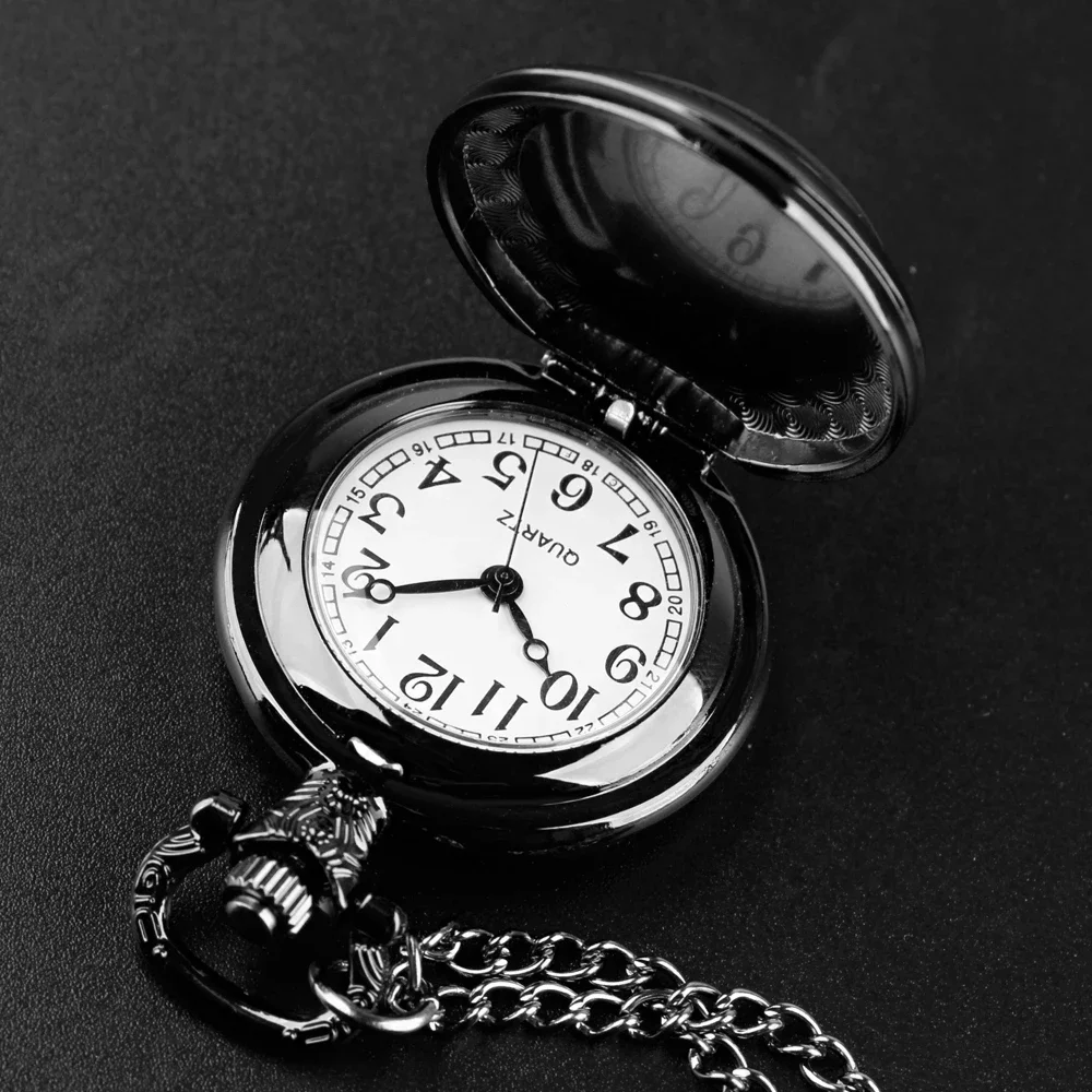 Rose Pendant Glass Dome Pocket Watch Souvenir Chain Clock Arabic Numerals with Personality Gift for Women Men thumbnail 5