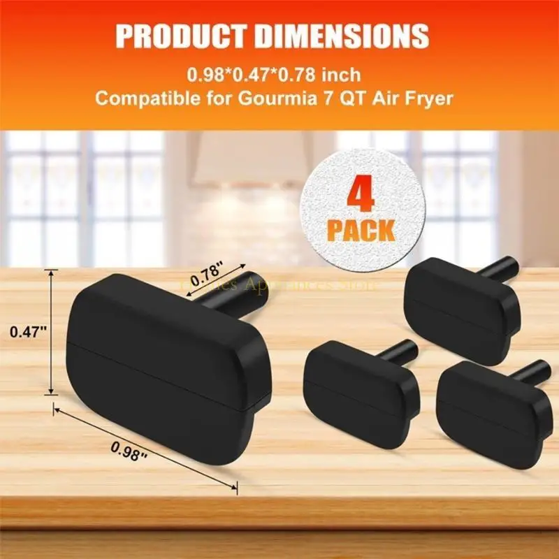 D0AB Non Slip Silicone Feet Guards Durable Air Fryer Silicone Bumpers Silicone Covers thumbnail 3