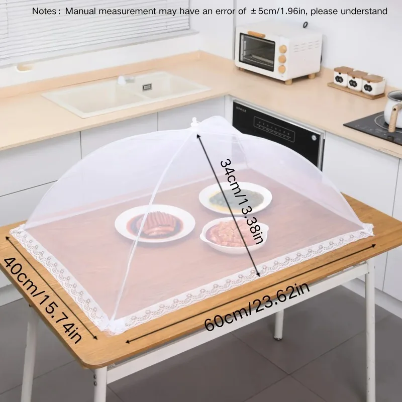 Foldable Washable Food Mesh Cover Proof Anti Mosquito Pop-Up Food Cover Umbrella Meal Breathable Cover Kitchen Accessories thumbnail 6