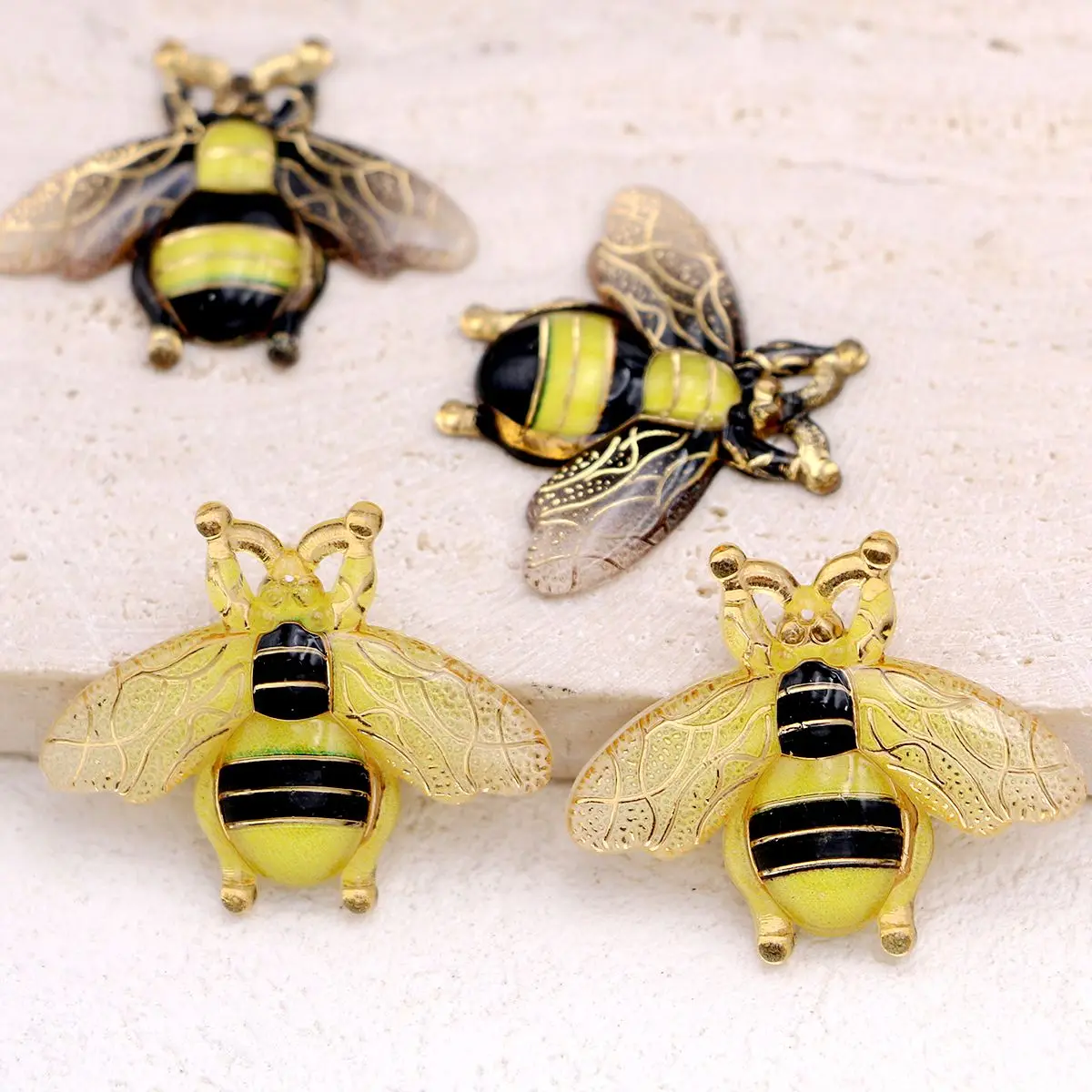 10pcs Resin Bee Charms, Flat Back Lifelike Bumble Bee for Jewelry Making, DIY Hair Pin, Shoes, Phone Case Decor Accessories thumbnail 6