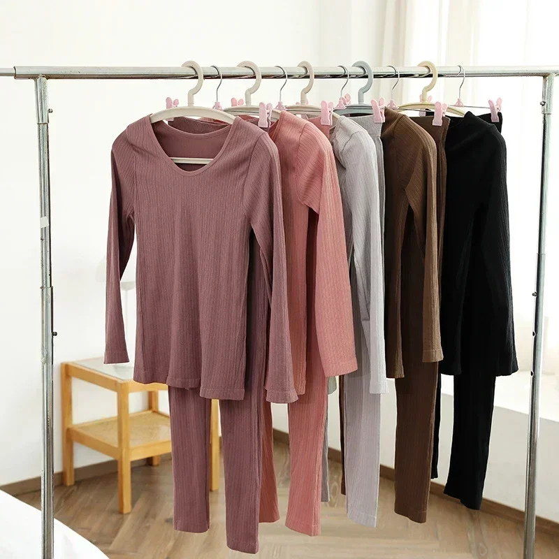 Women's Warm Thermal Underwear Sexy Ladies Intimates Long Johns Women Shaped Sets Female Middle Collar Thermal Shaping Clothes thumbnail 6