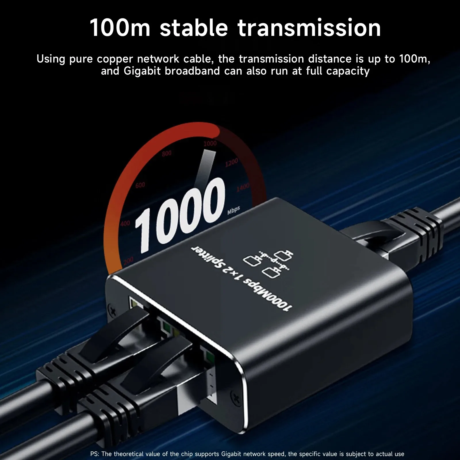 Kebidumei Gigabit Ethernet Splitter 1 to 2/3/4, 1000Mbps RJ45 LAN Internet Splitter for Hub/Switch/Router/Set-Top Box/Digital TV thumbnail 3