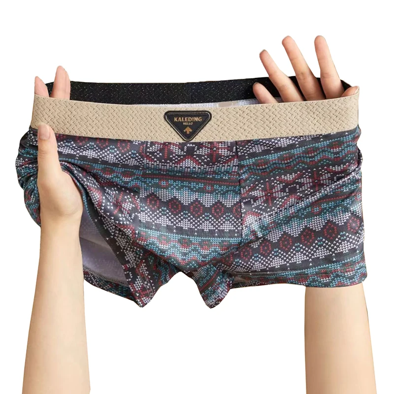 4pcs Ethnic Style Men's Underwear Light Luxury Style Men Boxershorts Comfortable Breathable for Young People Fashion Men Panties thumbnail 3