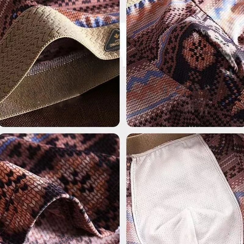 4pcs Ethnic Style Men's Underwear Light Luxury Style Men Boxershorts Comfortable Breathable for Young People Fashion Men Panties thumbnail 6