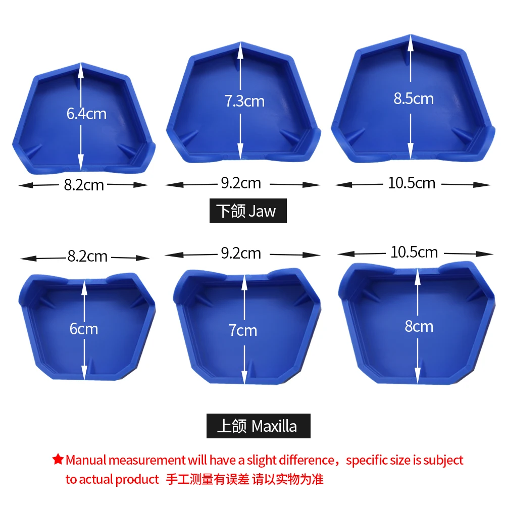 6pcs/set Dental Model Base Silicon Rubber Plaster Model Base Denture Tray Impression Dentistry Lab Former Base Dentist Tools thumbnail 3
