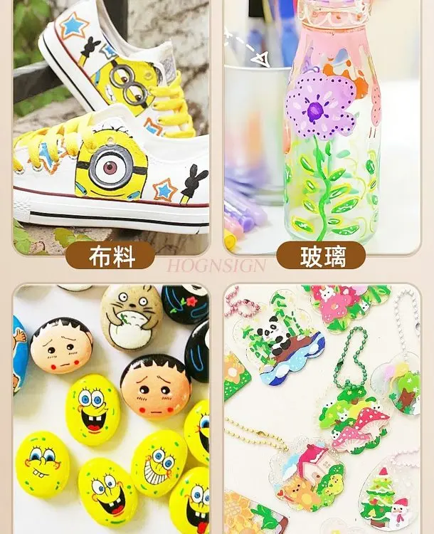 18pcs Children's Art DIY Color Drawing Pen Watercolor Pen Soft Hard Double Headed Washable Kindergarten Graffiti Pen Acrylic thumbnail 4