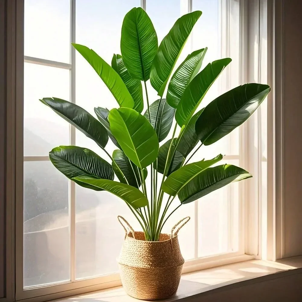 1pc 18 Leaves Artificial Plants Large Tropical Palm Tree Fake Banana Plants Leaves Real Touch for Home Garden Party Decor 2025 thumbnail 3