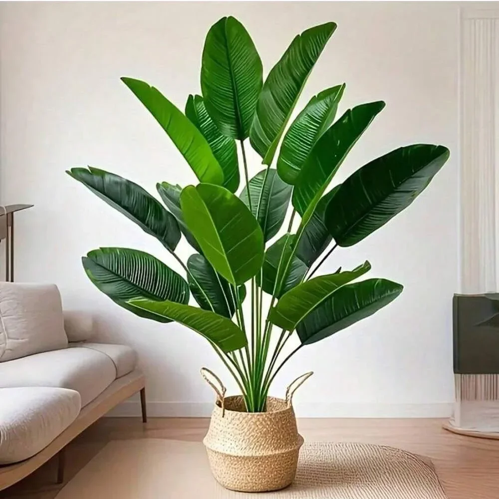 1pc 18 Leaves Artificial Plants Large Tropical Palm Tree Fake Banana Plants Leaves Real Touch for Home Garden Party Decor 2025 thumbnail 2