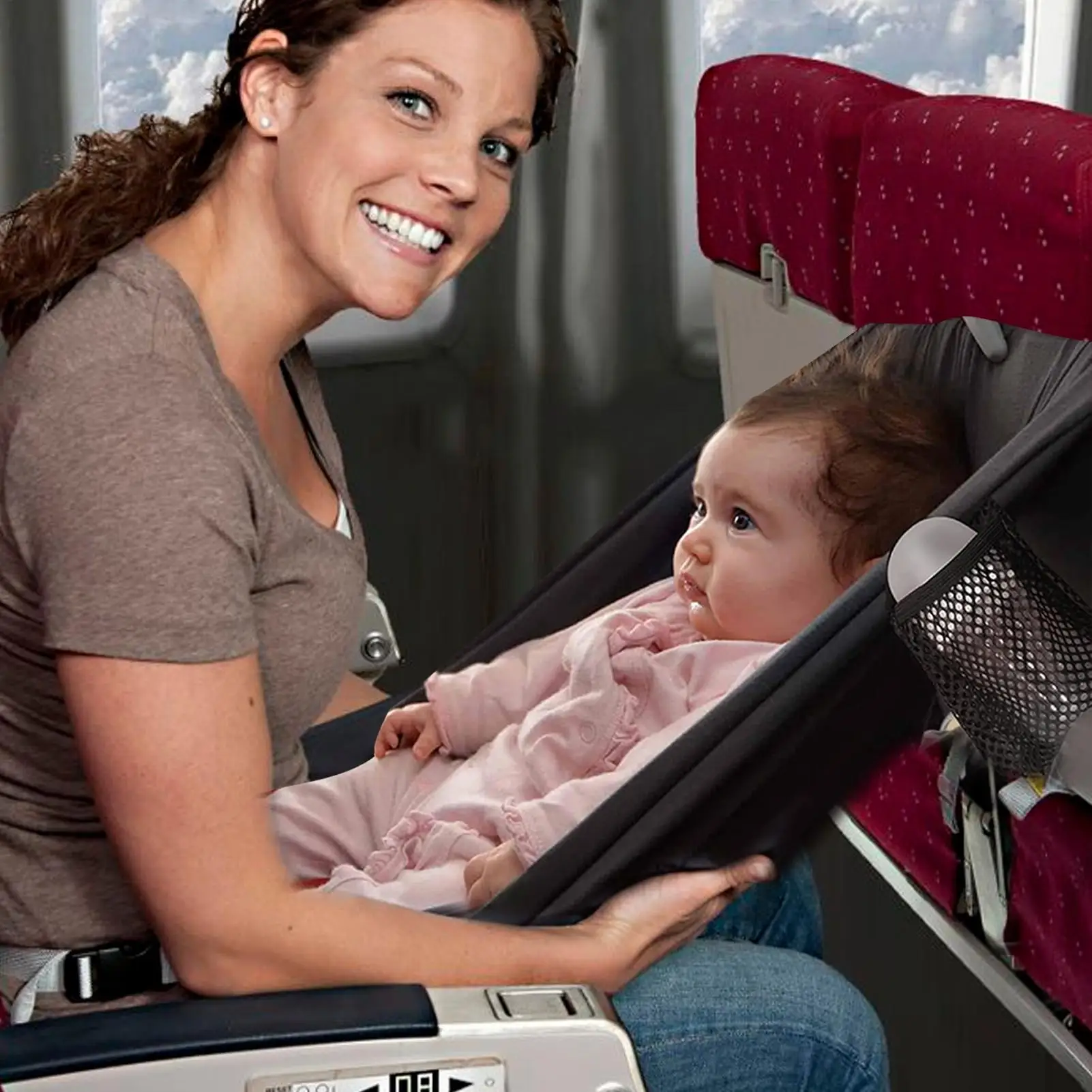 Kids Airplane Seat Extender Toddler Airplane Bed with Side Pocket Comfortable Breathable baby plane Travel Footrest Hammock thumbnail 2