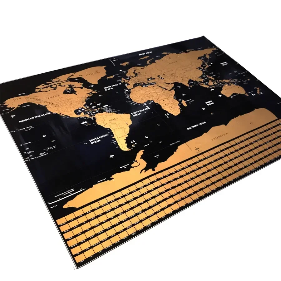 International Geographical Maps Scratch Card Wall Decor Poster Ideal Travel Theme Office Room Decor Best Gift thumbnail 3