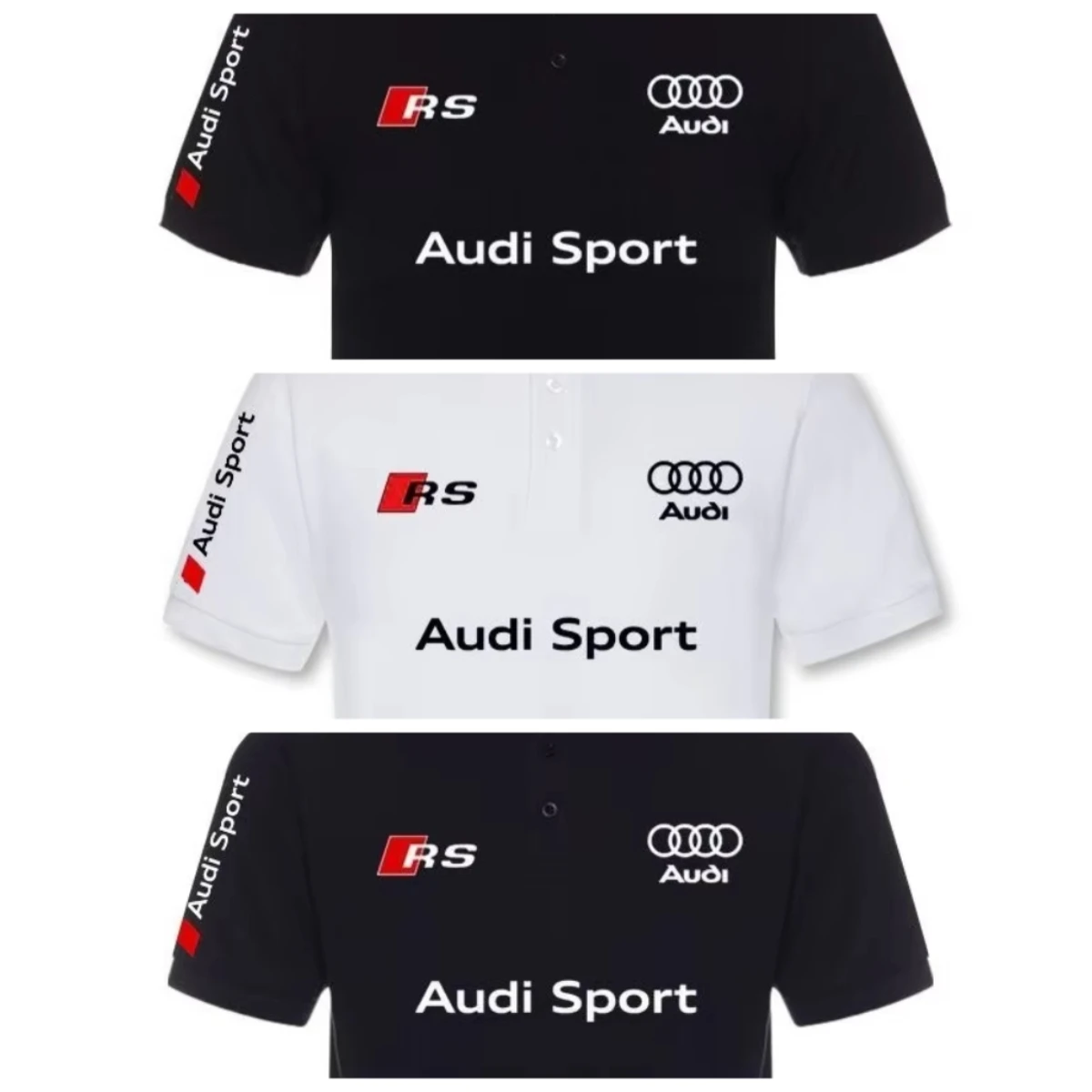 Summer Audi Car Men's T Shirt for Women's POLO Shirt FAW Audi RS Race Motorcycle Short Sleeve Racing Work Clothing Lapel T-Shirt