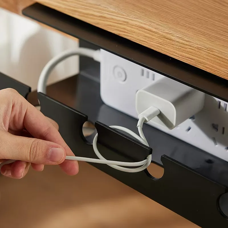 ISRTAO Under Desk Cable Management Cable Tray Under Desk With Clamp Power Strip Cord Holder No Drilling Sturdy Spacious Supplies thumbnail 5