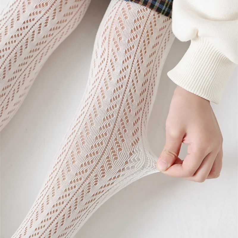 Tights For Girls Mesh Thin Baby Girl Tights Fashion Kids Pantyhose Cotton Solid Color Soft Princess Leggings Summer 2-9Years Old thumbnail 5