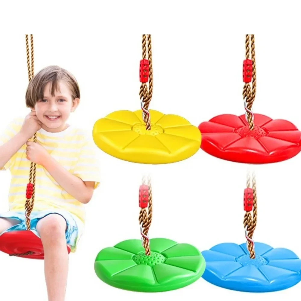 Children's Disc Swing Kid Indoor and Outdoor Sports Red Blue Thickened Octagonal Petal Swing Hanging Swing Toys Rocking Chair