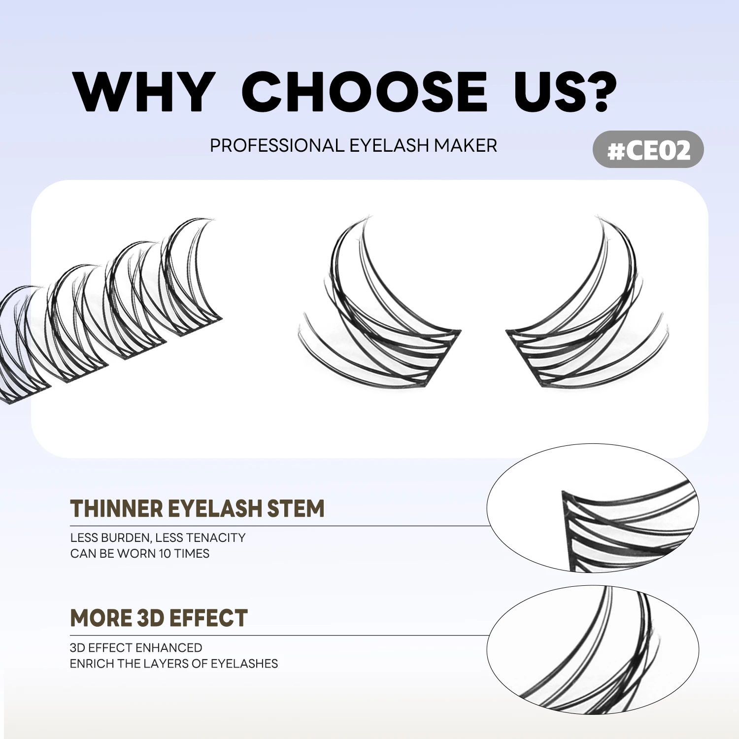 GROINNEYA Natural Cluster Lashes Manga Lashes Soft Cross Wispy Individual Cluster Eyelashes Extension Makeup thumbnail 6