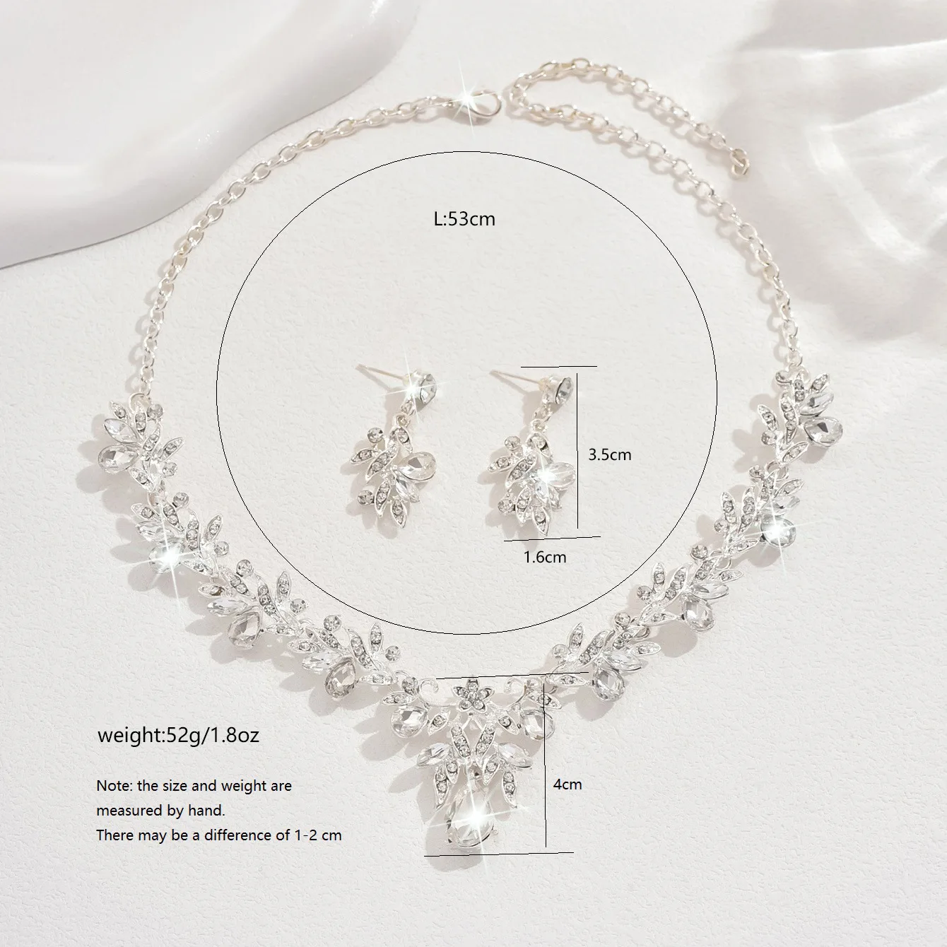 3pcs New Fashion Necklace Sets for Women Waterdrop Collar Choker Necklace Earring Jewelry Set for Prom Birthday Bridal Wedding thumbnail 3