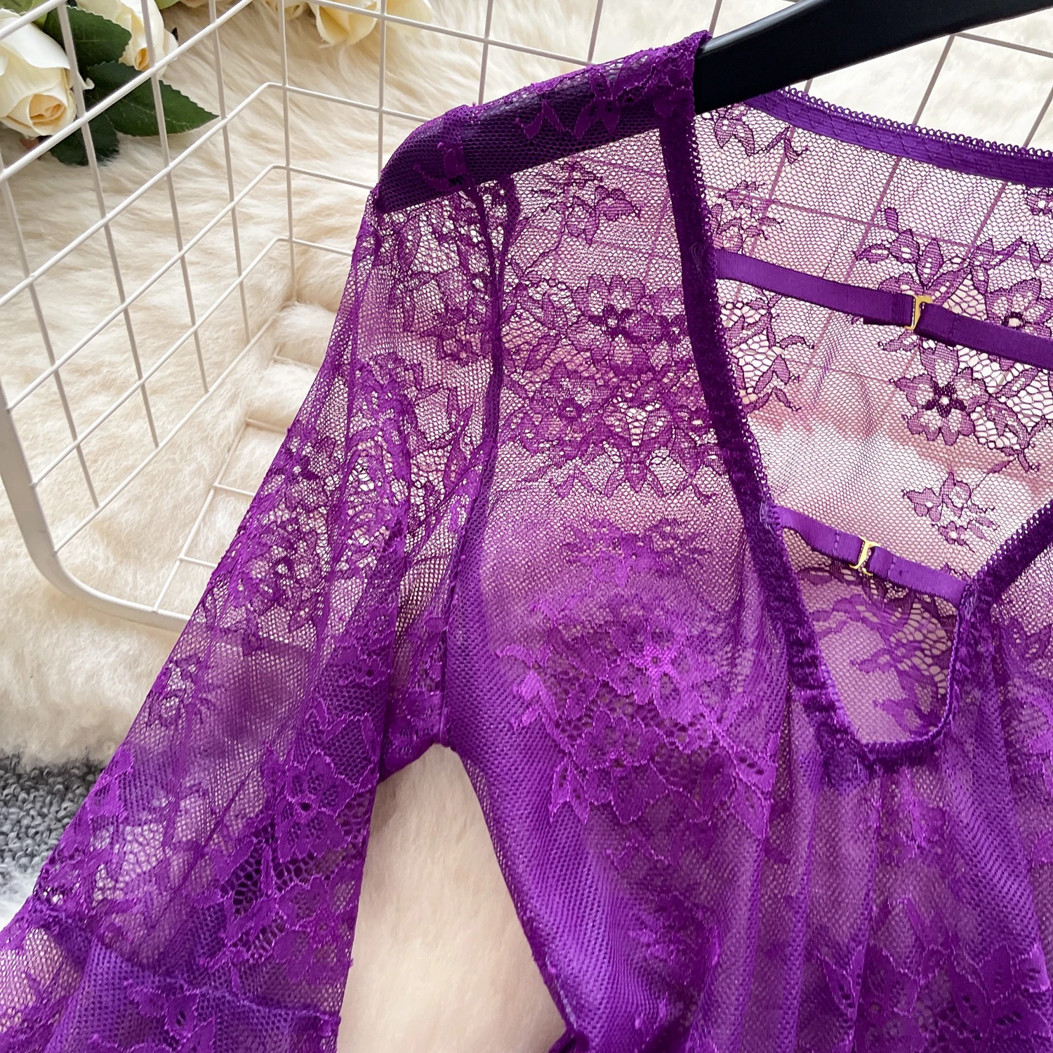 Sexy Slim flare sleeve lace bodysuits Chic Korean Camis Tank Top Fashion Summer Women Clothing thumbnail 5