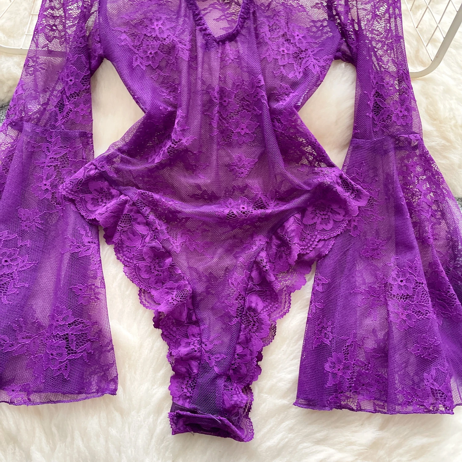 Sexy Slim flare sleeve lace bodysuits Chic Korean Camis Tank Top Fashion Summer Women Clothing thumbnail 4