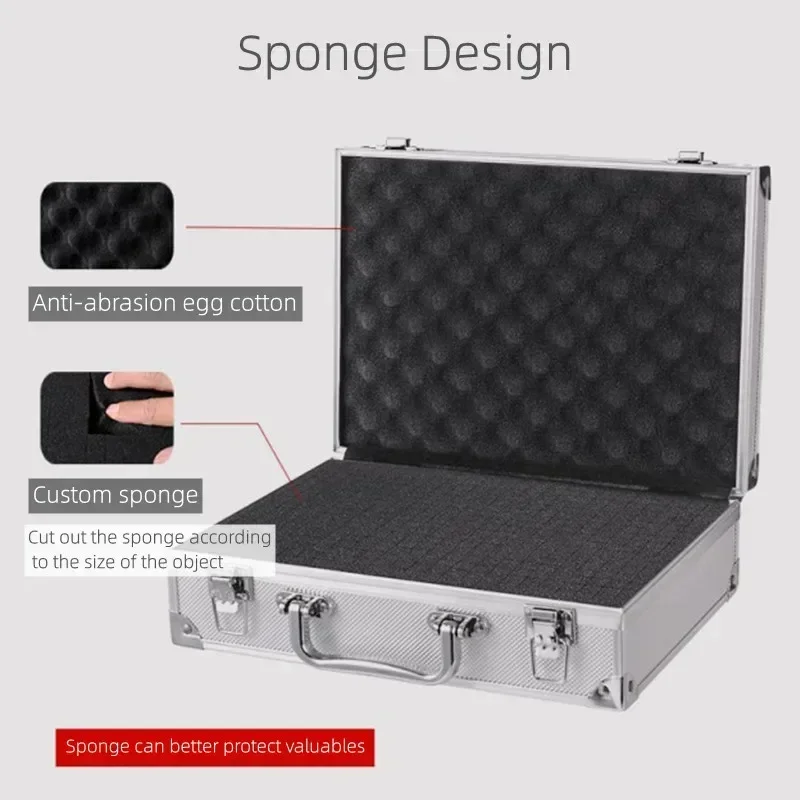Toolbox Portable Tool Box Aluminum Instrument Case Equipment ToolBox Storage Box Suitcase Impact Resistant with Sponge thumbnail 4