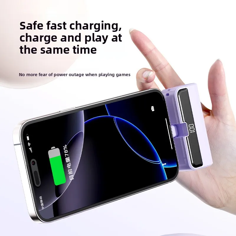 Mini Portable External Battery 5000mAh with Bracket Digital Display Power Banks for IPhone Xiaomi Huawei Samsung thumbnail 2