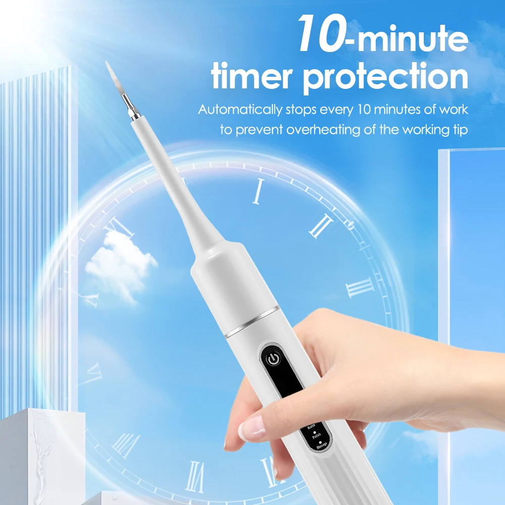Electric Tooth Cleaner Waterproof Toothbrush Sonic Vibration Dental Scaler Plaque Calculus Tartar Remover With 5pcs Brush Heads thumbnail 3