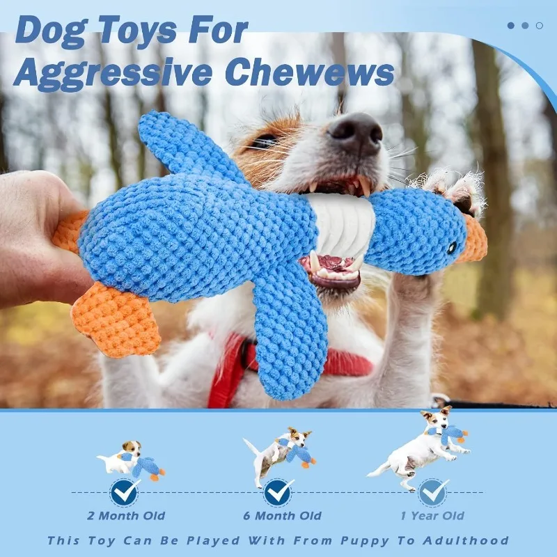 Cat Dog Toys for Aggressive Chewers Cats Dogs,Chew Squeak Toy Cats Dogs Interactive Plush Doll Pet Products thumbnail 4