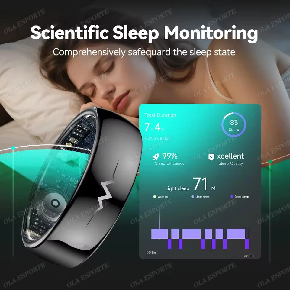 New ECG Monitor Smart Ring 2025 Heart Rate Blood Oxygen Health Monitoring Multi-sport Mode Temperature 3ATM Waterproof Smartring thumbnail 4