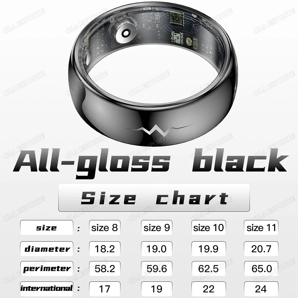 New ECG Monitor Smart Ring 2025 Heart Rate Blood Oxygen Health Monitoring Multi-sport Mode Temperature 3ATM Waterproof Smartring thumbnail 2