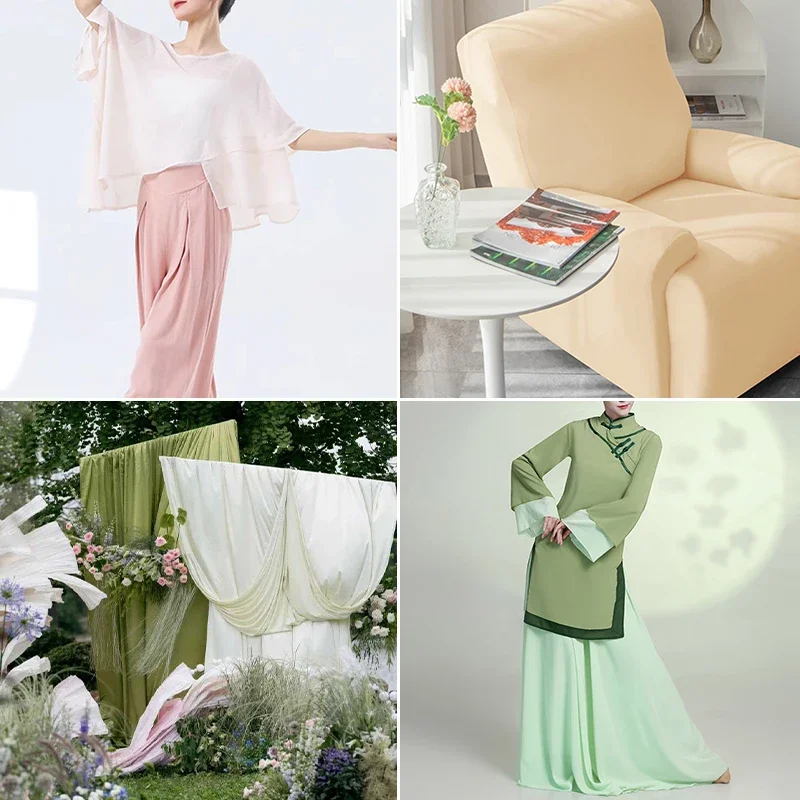 0.5m/1m/2m Four Sided Stretch Knitted Milk Silk Fabric for Sewing Dress Dance Costumes Party Decorations DIY Clothing Fabrics thumbnail 6