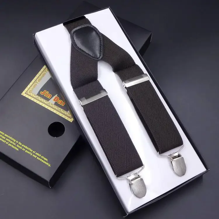 Men's Three Clip 3.5 Embroidered Suspenders 3.5*115cm Multi-Color Printed Weave Belt Buckle-Free Fashionable Trouser Suspenders thumbnail 2
