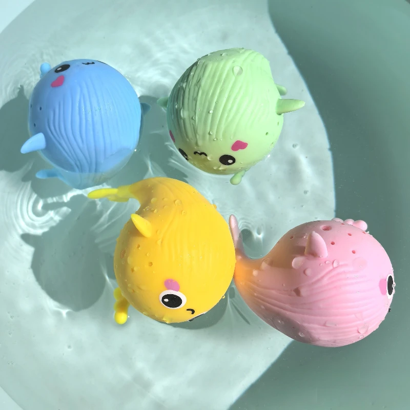 Baby Bath Toys Sponge Water Absorbing Whale Squeezing Stress Relief Toys Summer Swimming Play Water Toy for Children Squishy Kid thumbnail 2