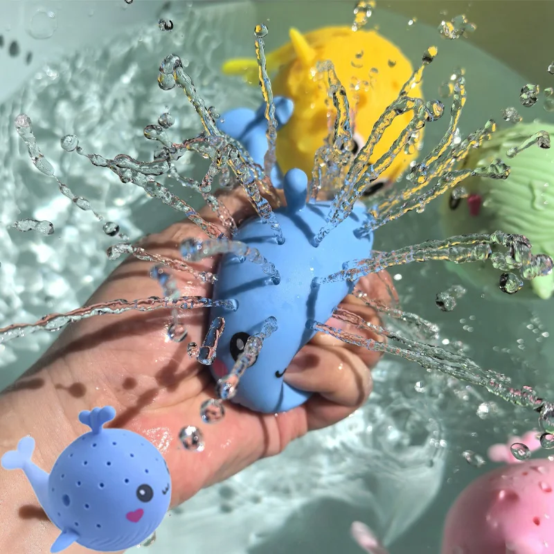 Baby Bath Toys Sponge Water Absorbing Whale Squeezing Stress Relief Toys Summer Swimming Play Water Toy for Children Squishy Kid
