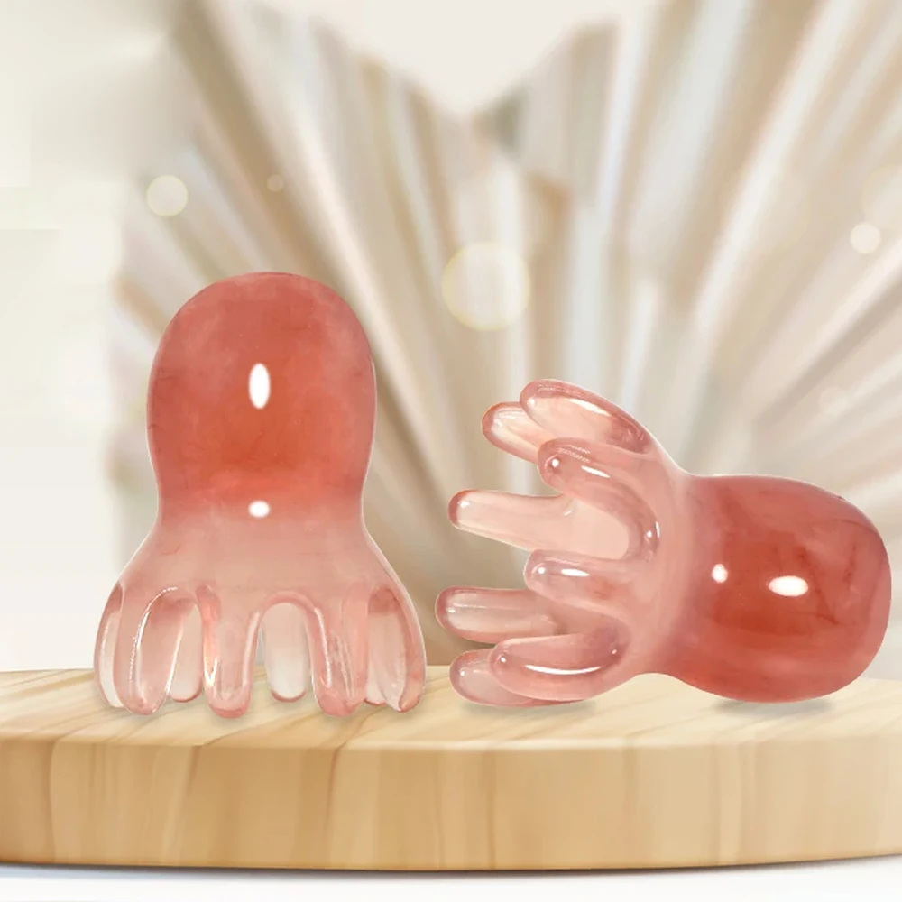 Resin Octopus Comb Cute Head Massager Hair Care Meridian Scraping Scalp Massage Acupuncture SPA Gua Sha Health Massage Tool