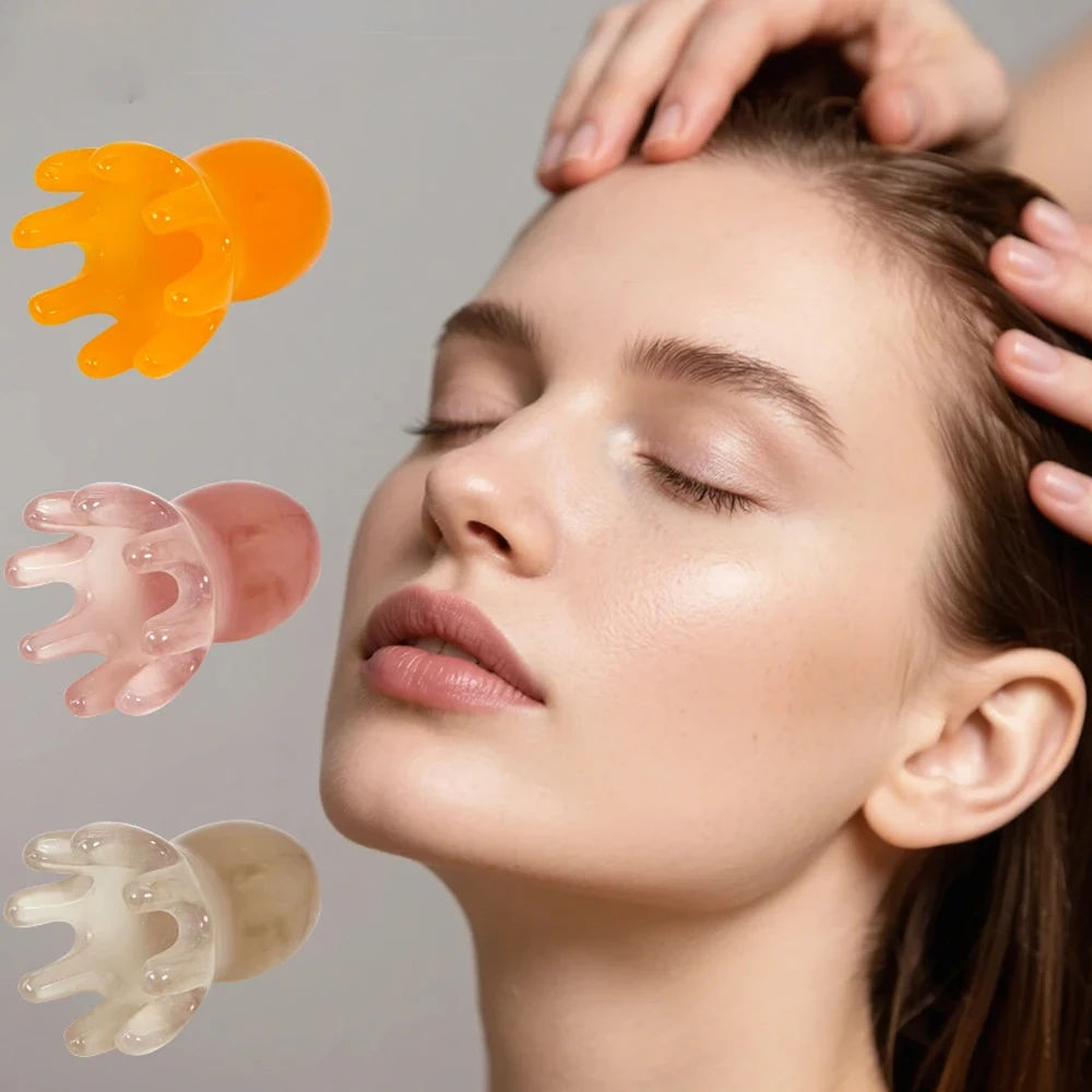 Resin Octopus Comb Cute Head Massager Hair Care Meridian Scraping Scalp Massage Acupuncture SPA Gua Sha Health Massage Tool thumbnail 2