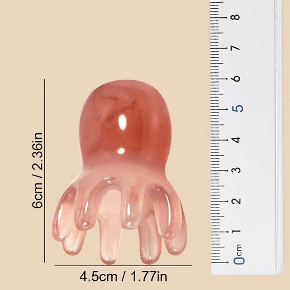 Resin Octopus Comb Cute Head Massager Hair Care Meridian Scraping Scalp Massage Acupuncture SPA Gua Sha Health Massage Tool thumbnail 6