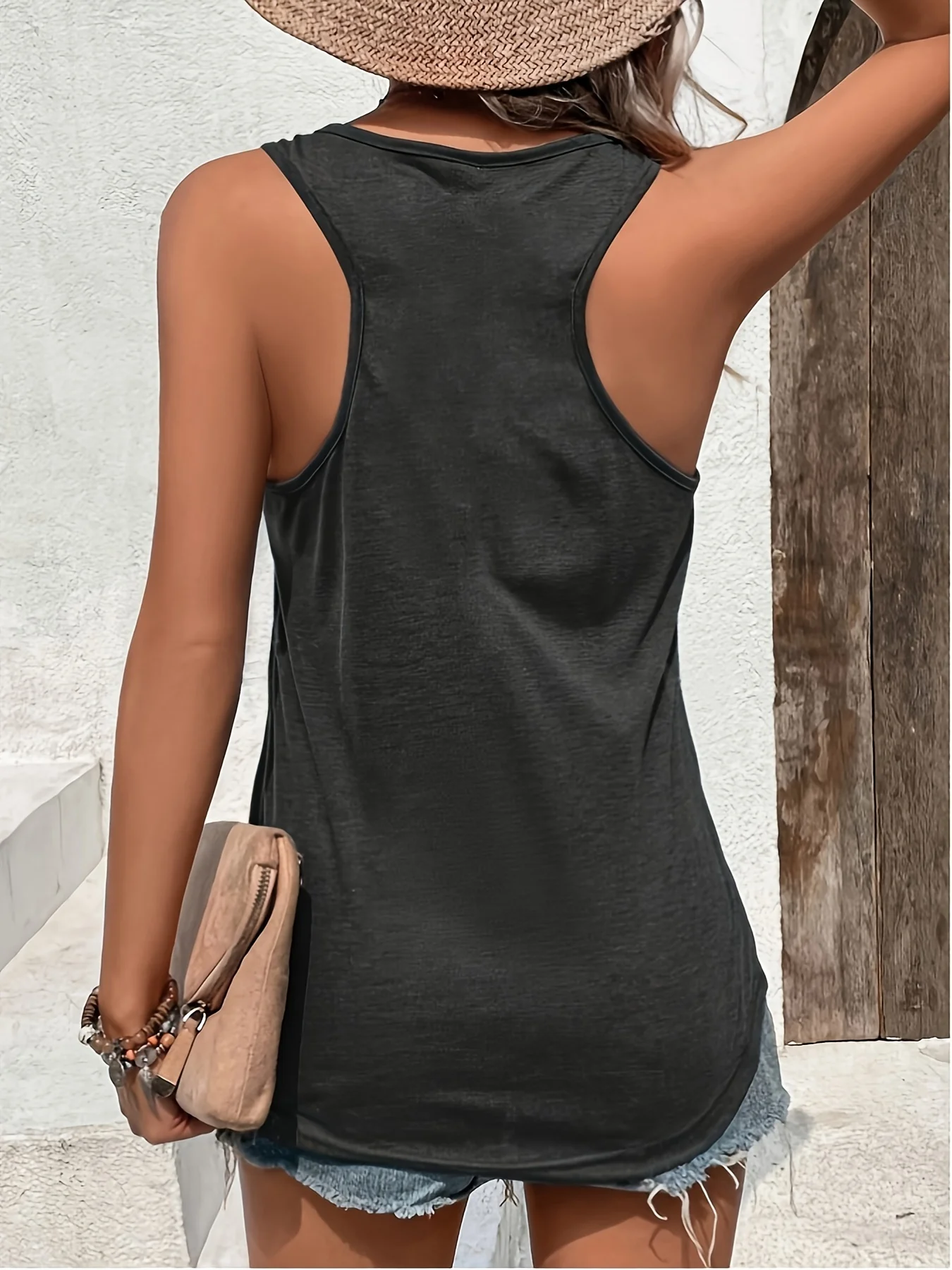 printed Summer women's loose and personalized dream catcher mesh printed vest top T-shirt comfortable sleeveless thumbnail 3