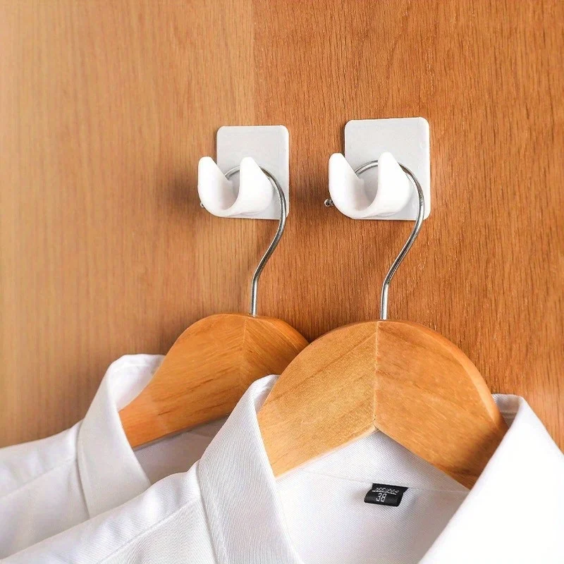 4pcs Adhesive Shower Curtain Rod Holders - No-Drill Paste Bracket Clips with Telescopic Rod Support - Installation for Bathroom thumbnail 5