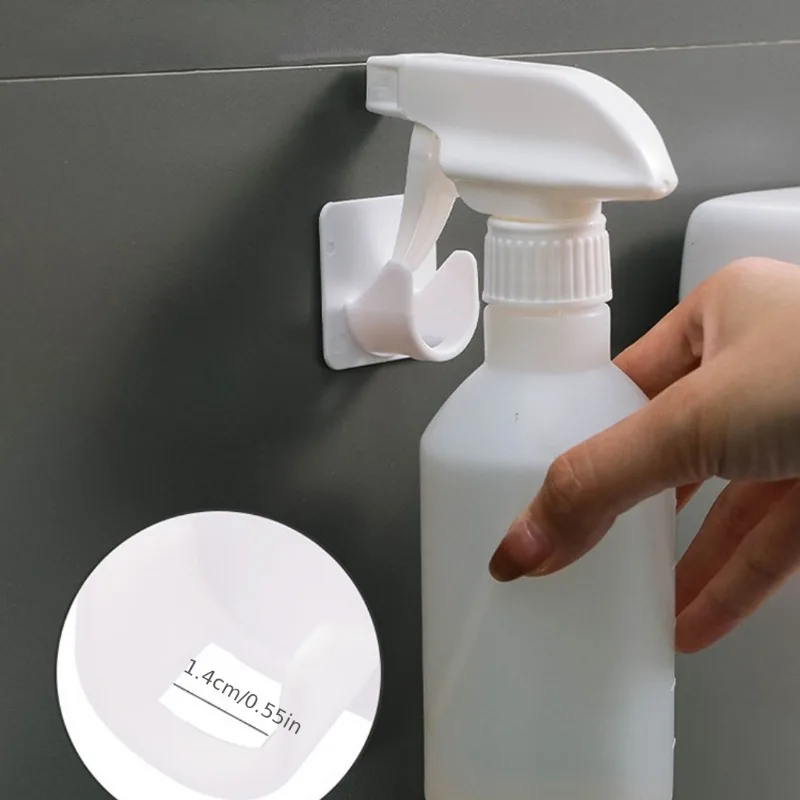 4pcs Adhesive Shower Curtain Rod Holders - No-Drill Paste Bracket Clips with Telescopic Rod Support - Installation for Bathroom thumbnail 3