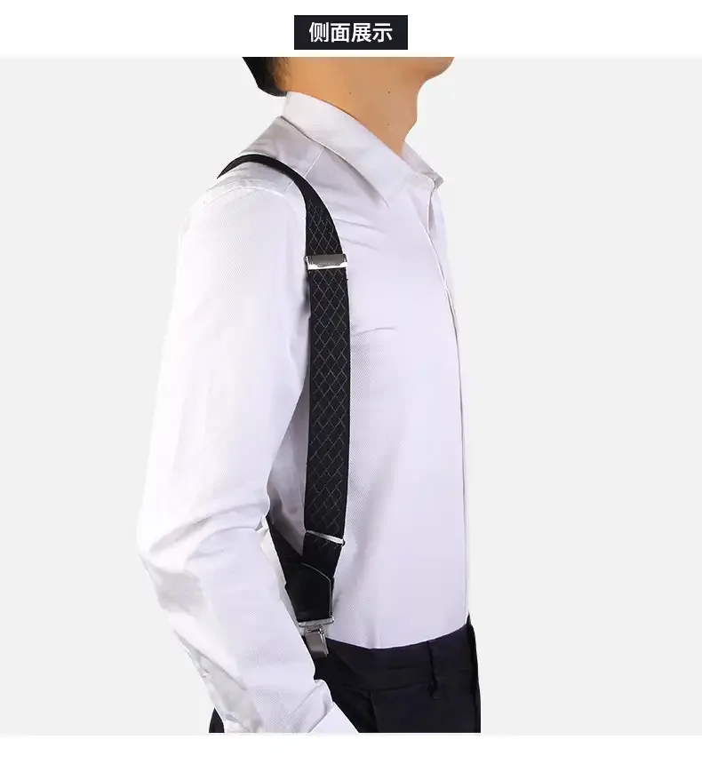 Men Suspenders 3.5cm Wide Elastic Belt Adjustable Braces X Back Shirt Clip Suspender Trouser Brace Straps Man Vintage Braces thumbnail 4