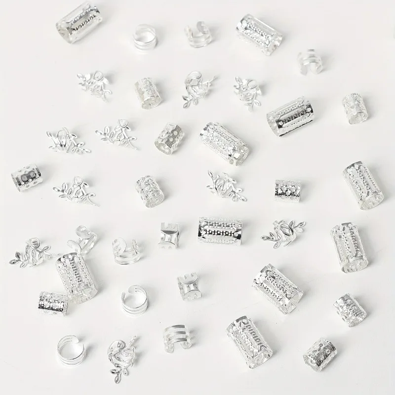 40Pcs Hollow Hair Rings Elegant Braid Accessories Women Girls DIY Jewelry Loc Hair Decorations Trendy Hair Cuffs Birthday Gift thumbnail 3