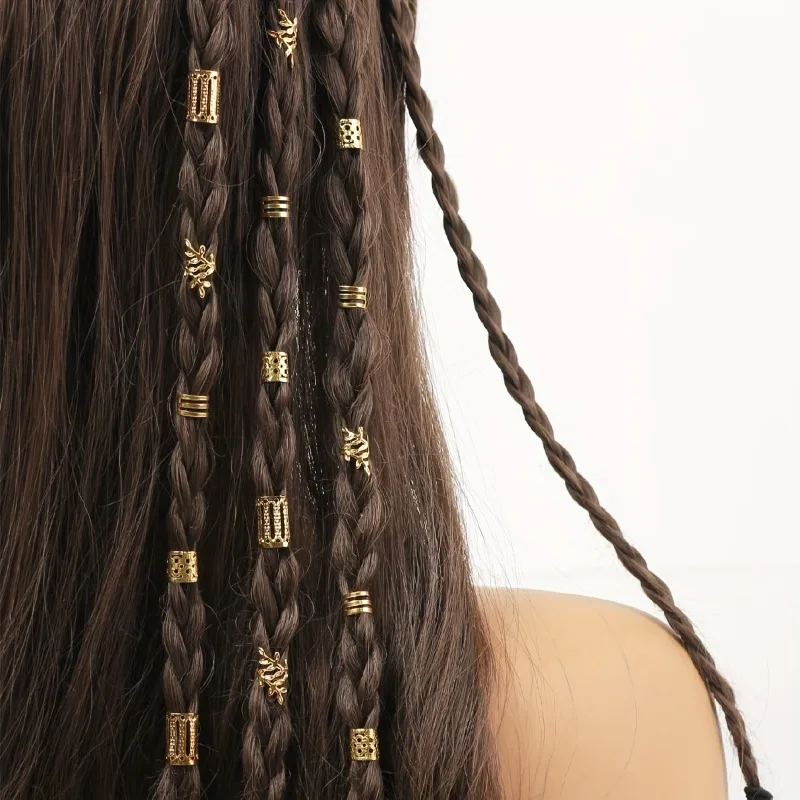40Pcs Hollow Hair Rings Elegant Braid Accessories Women Girls DIY Jewelry Loc Hair Decorations Trendy Hair Cuffs Birthday Gift thumbnail 2