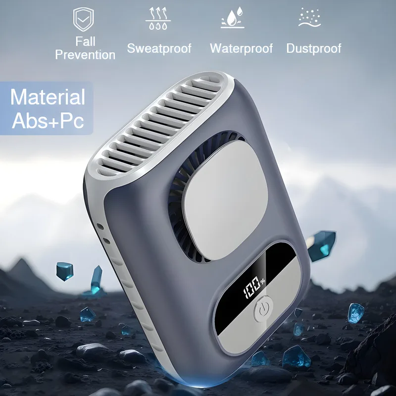 Summer Portable Waist-mounted Fan 3CM Ultrathin 4000mAh Clip on Strong Wind Small Fan Outdoor Work Neck Hanging Cooling Fan thumbnail 2