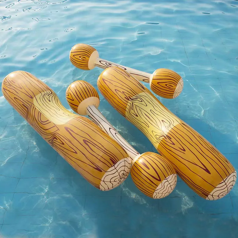 Fun Water Game with Inflatable Floating Wood Grain Patterned Bumper, Suitable for Outdoor Beaches, Pool Parties thumbnail 5