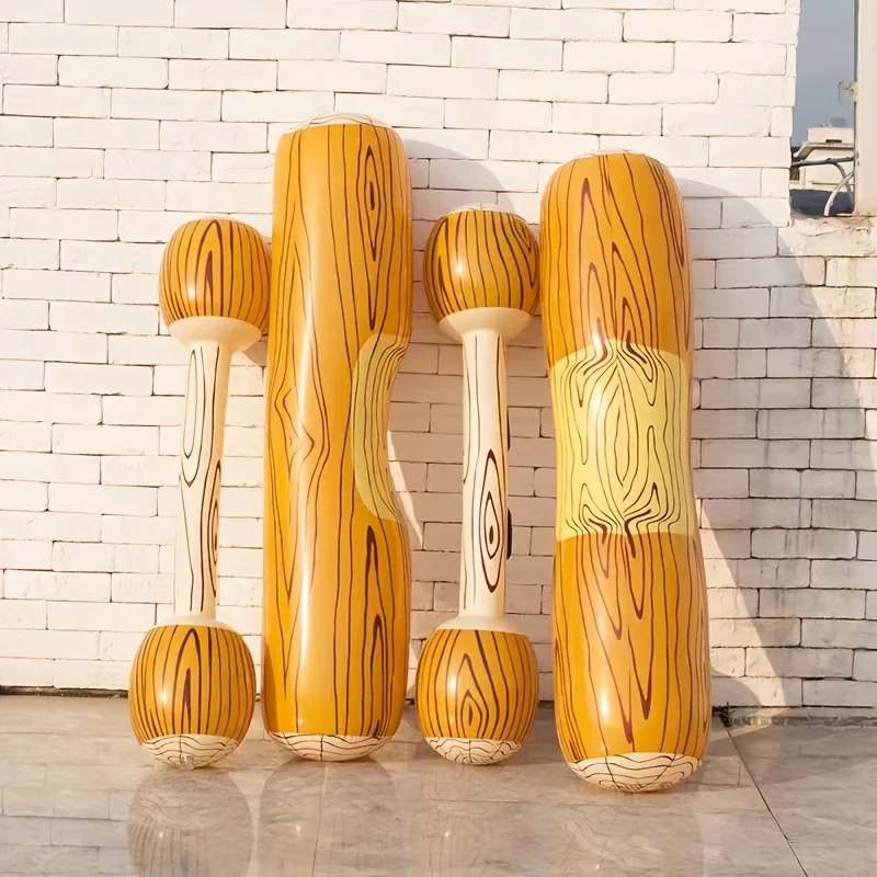 Fun Water Game with Inflatable Floating Wood Grain Patterned Bumper, Suitable for Outdoor Beaches, Pool Parties thumbnail 6