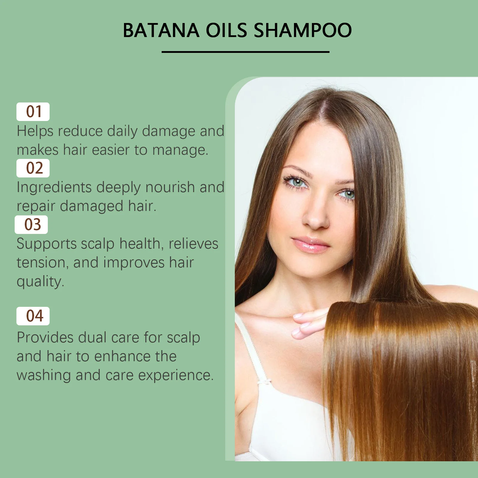 Hair Growth Shampoo With Batana Oil Repair Dry Damaged Hair Roots Strengthen Cleaning Scalp Grease Dirt Dandruff Removal Shampoo thumbnail 6