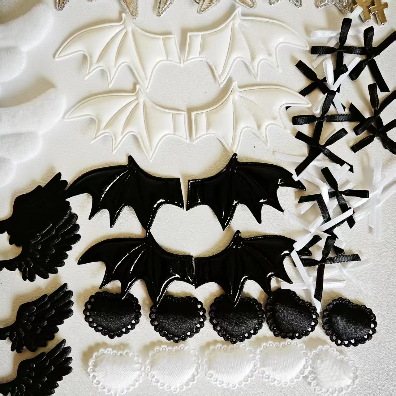 Black and white material package, accessory set collection, lace card set decoration, fan handmade accessory material package thumbnail 2