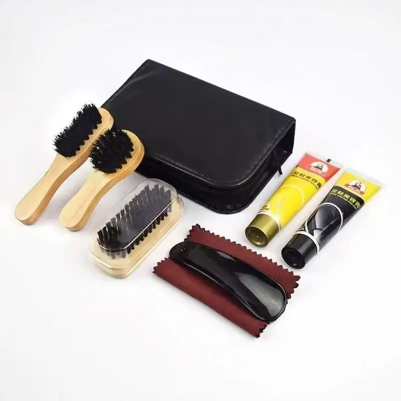 Leather shoe polish suit Brush Cleaning Kit Keep Shiny Clean Tools for Leather Shoes brush Care Kit Portable thumbnail 5