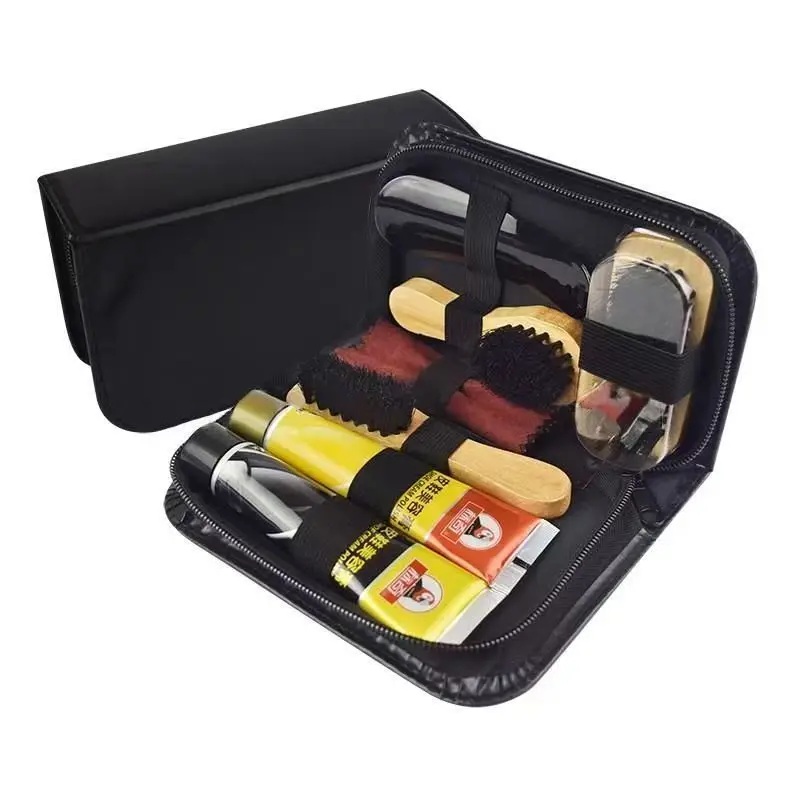Leather shoe polish suit Brush Cleaning Kit Keep Shiny Clean Tools for Leather Shoes brush Care Kit Portable thumbnail 3