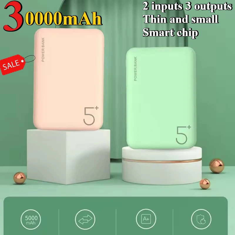 New 30000mAh Small Mini Portable Student Cute Mobile Power Supply for Xiaomi Huawei IPhone14 15 16 Samsung