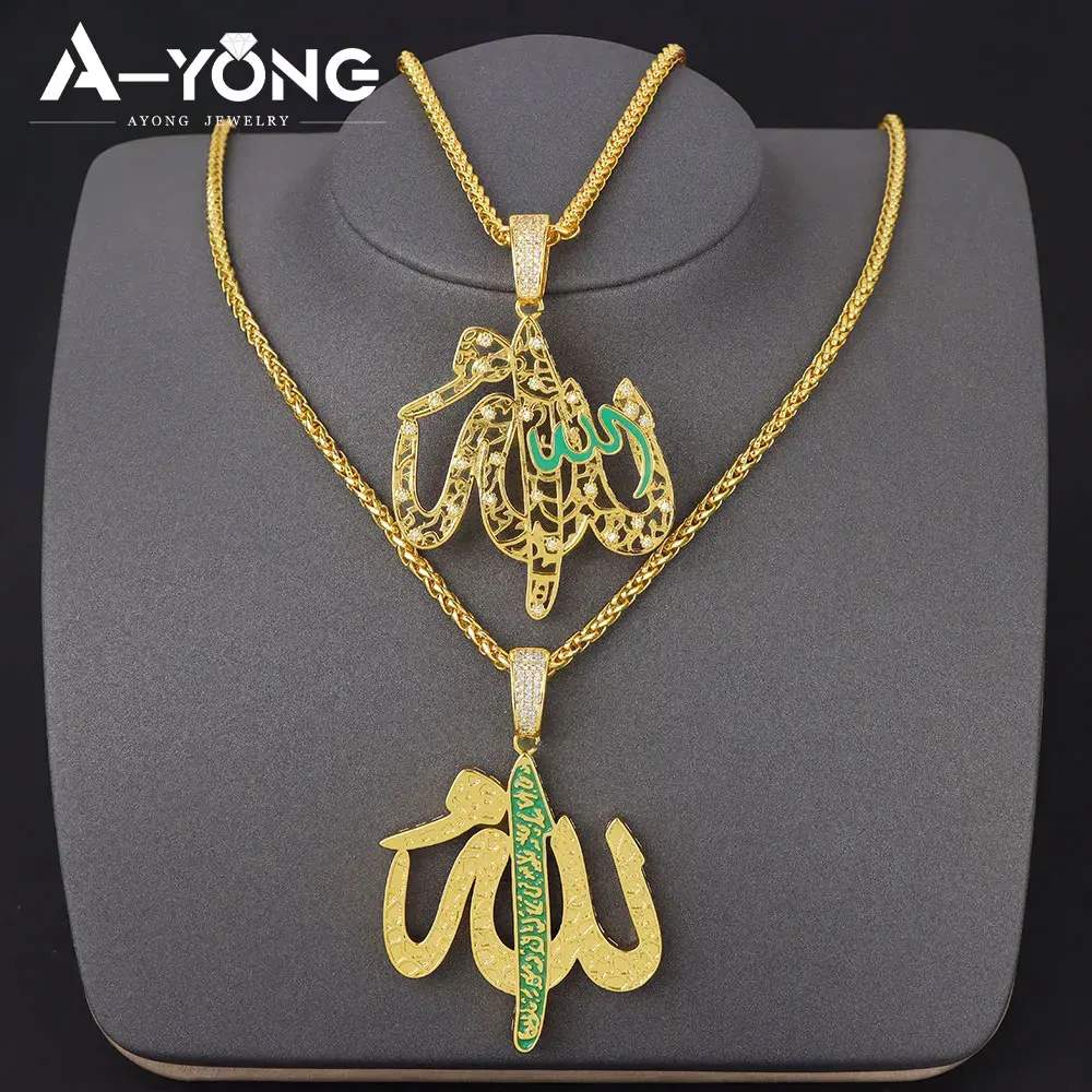 Middle Eastern Muslim Ethnic Pendant 18k Gold Plated Dubai Fashion Necklace Pendants Oman Women Event Party Lucky Jewelry